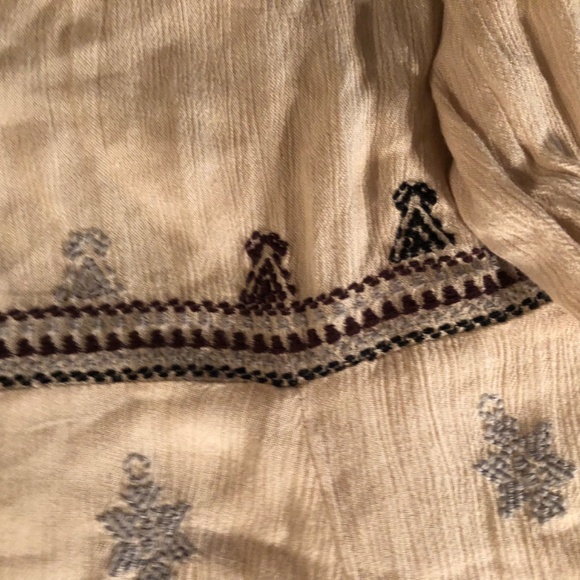 Free People Stargazer Embroidered Peasant Mini Dress. Sz M India - Picture 9 of 16